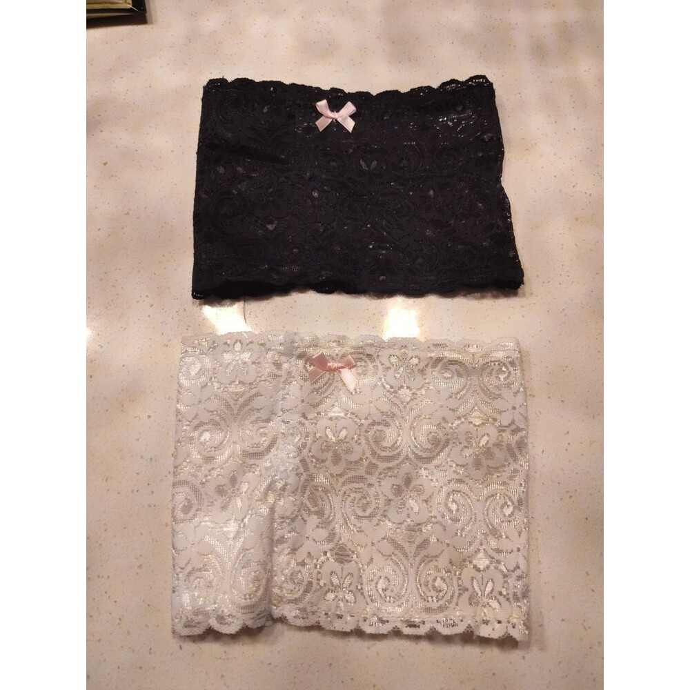 Lace Garters with Pocket Holster for Phone, money, weapon, etc. 1 Black, 1 White